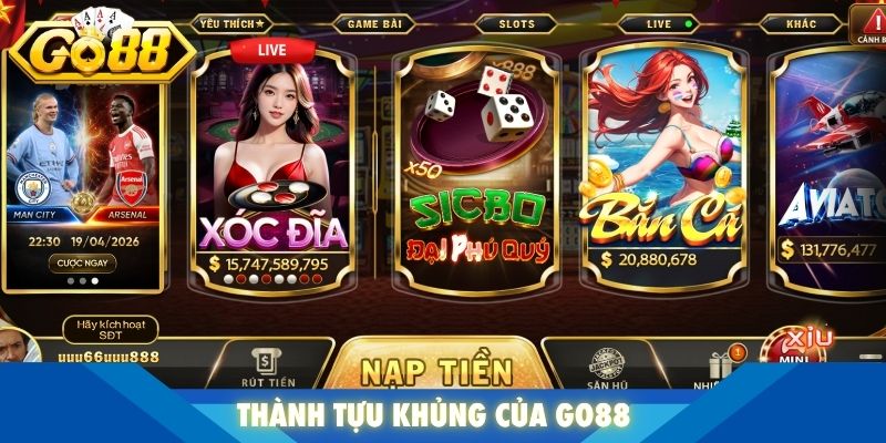 Thành tựu khủng của Go88